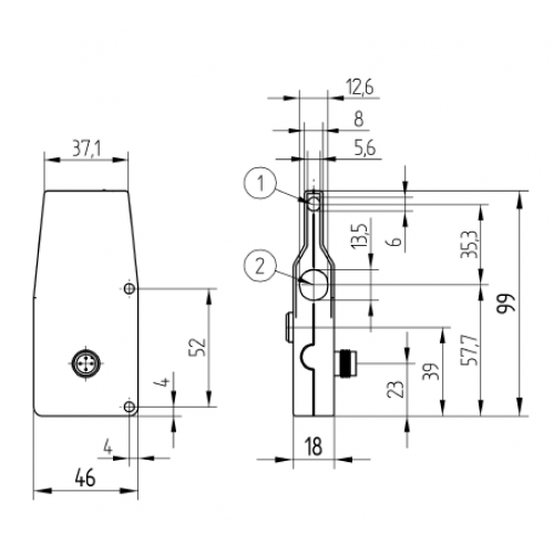 OPT110 Reflexný snímač pre systémy valčekových dopravníkov